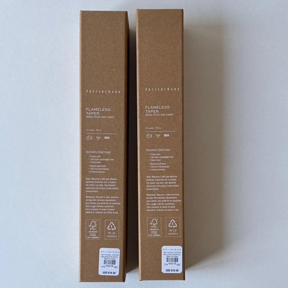 Bundle of two Pottery Barn Cream Spiral Candles - Picture 2 of 7